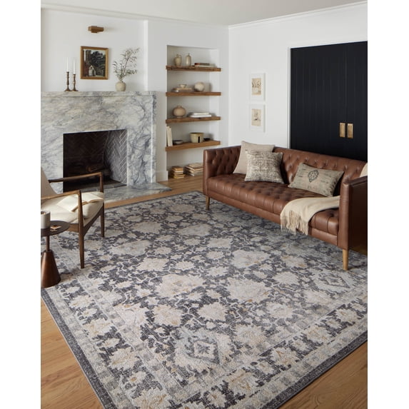Loloi Monroe Charcoal / Natural 5'-3" x 7'-9" Area Rug