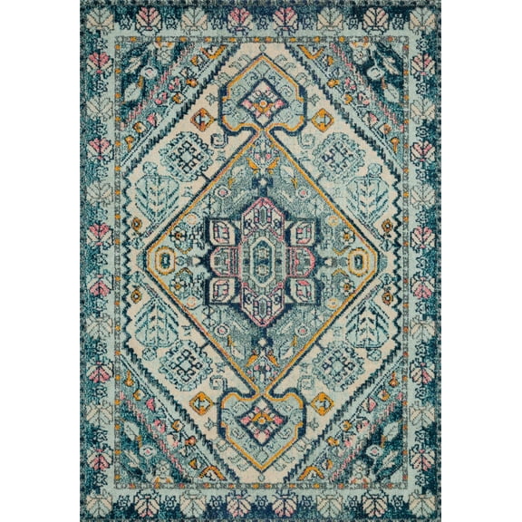 Loloi II Nadia Abstract Aqua / Navy Area Rug