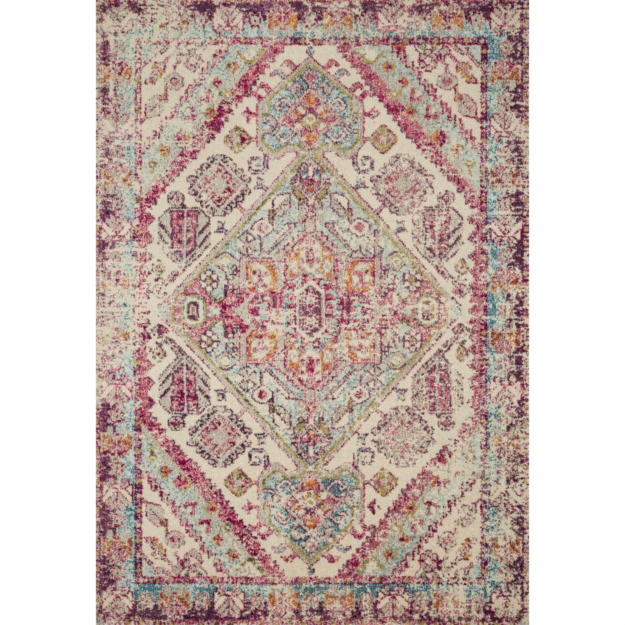 Loloi II Nadia Abstract Aqua / Pink Area Rug