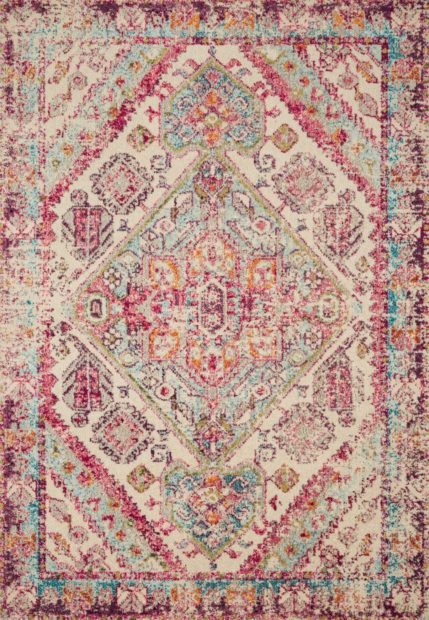 Loloi II Nadia Abstract Aqua / Pink Area Rug