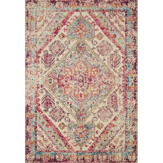Loloi II Nadia Abstract Aqua / Pink Area Rug