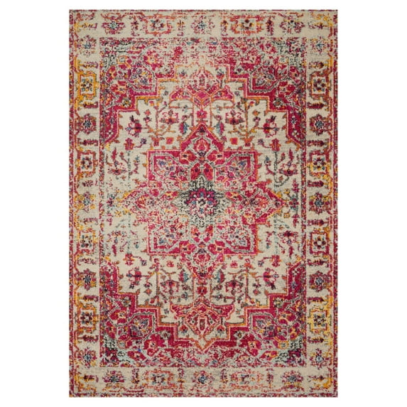 Loloi II Nadia Abstract Ivory / Pink Area Rug