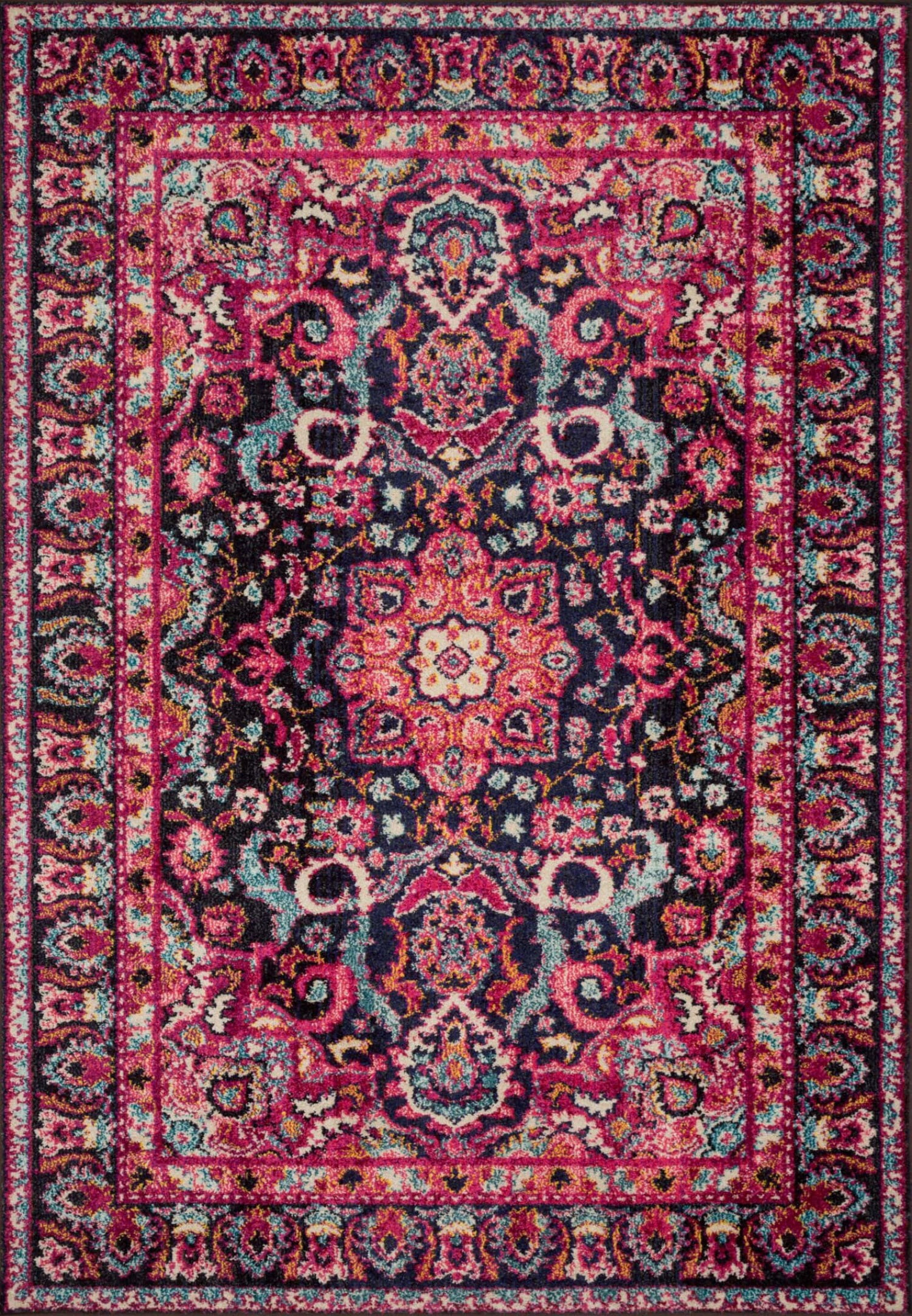 Loloi II Nadia Abstract Midnight / Pink Area Rug