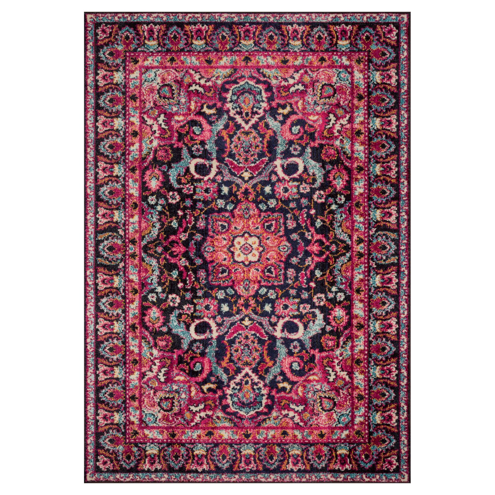 Loloi Nadia Abstract Midnight / Pink Area Rug