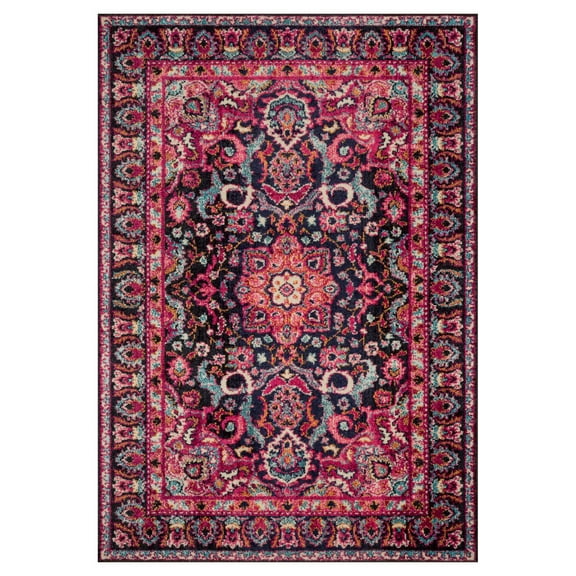 Loloi II Nadia Abstract Midnight / Pink Area Rug