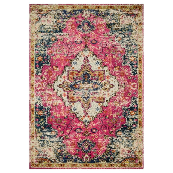 Loloi II Nadia Abstract Pink / Midnight Area Rug
