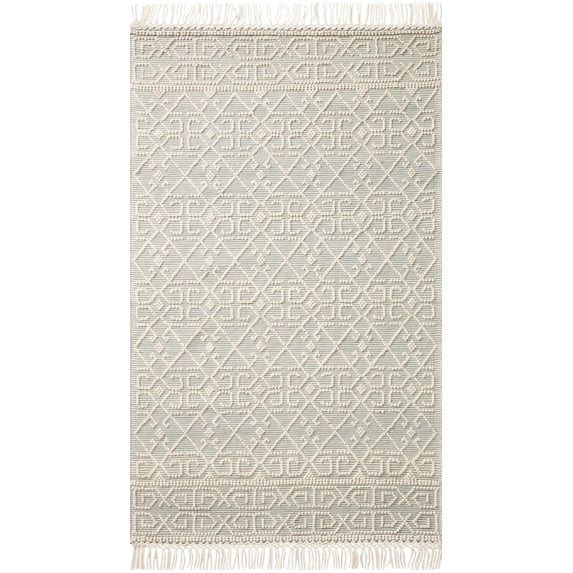 Loloi Noelle Ivory / Blue Geometric Area Rug 5'-0" x 8'-0"