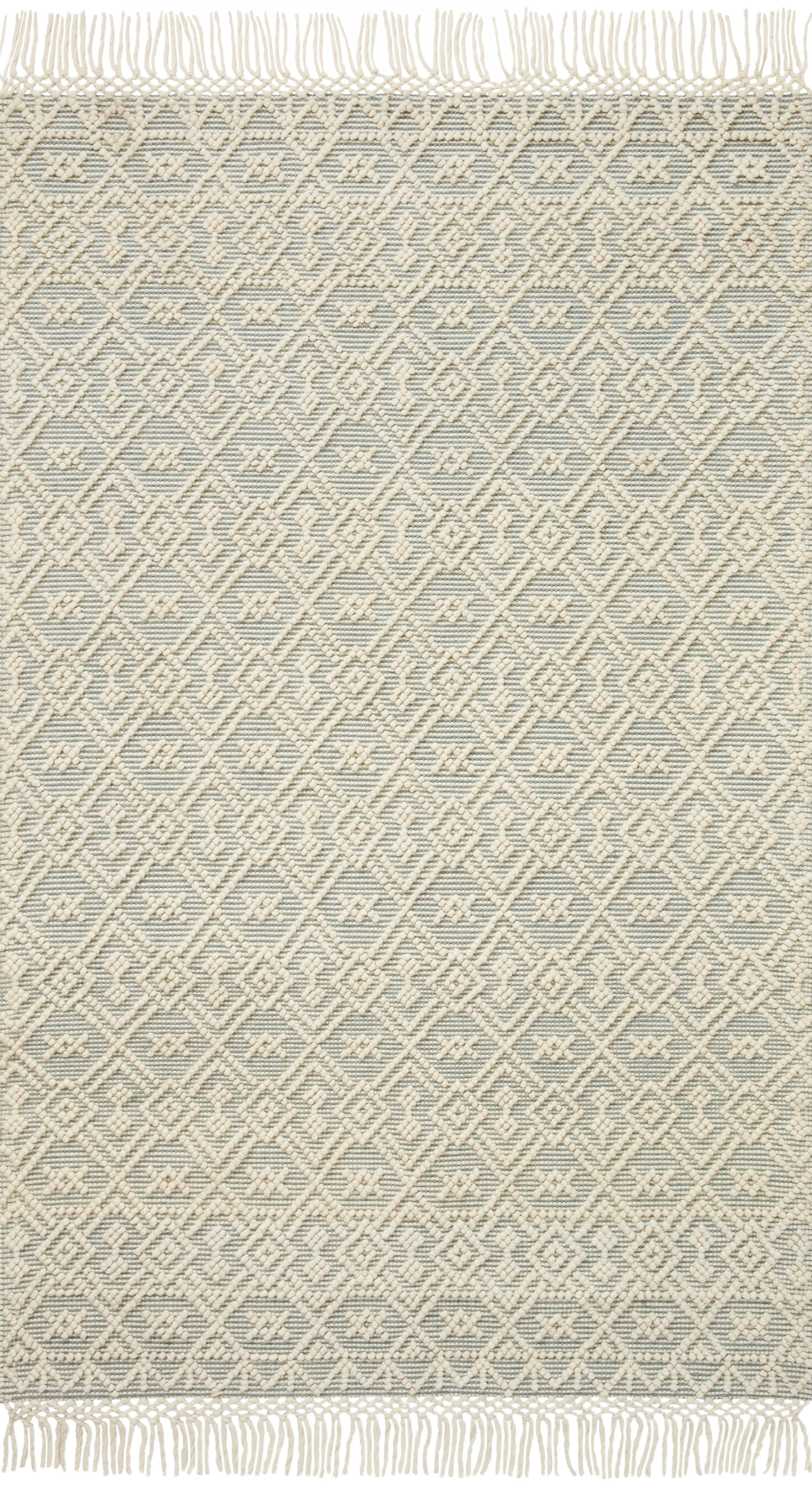Loloi Noelle Ivory / Blue Geometric Area Rug 9'-0" x 12'-0"