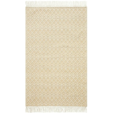 Loloi II Noelle Ivory / Gold Geometric Area Rug 18" x 18" Sample