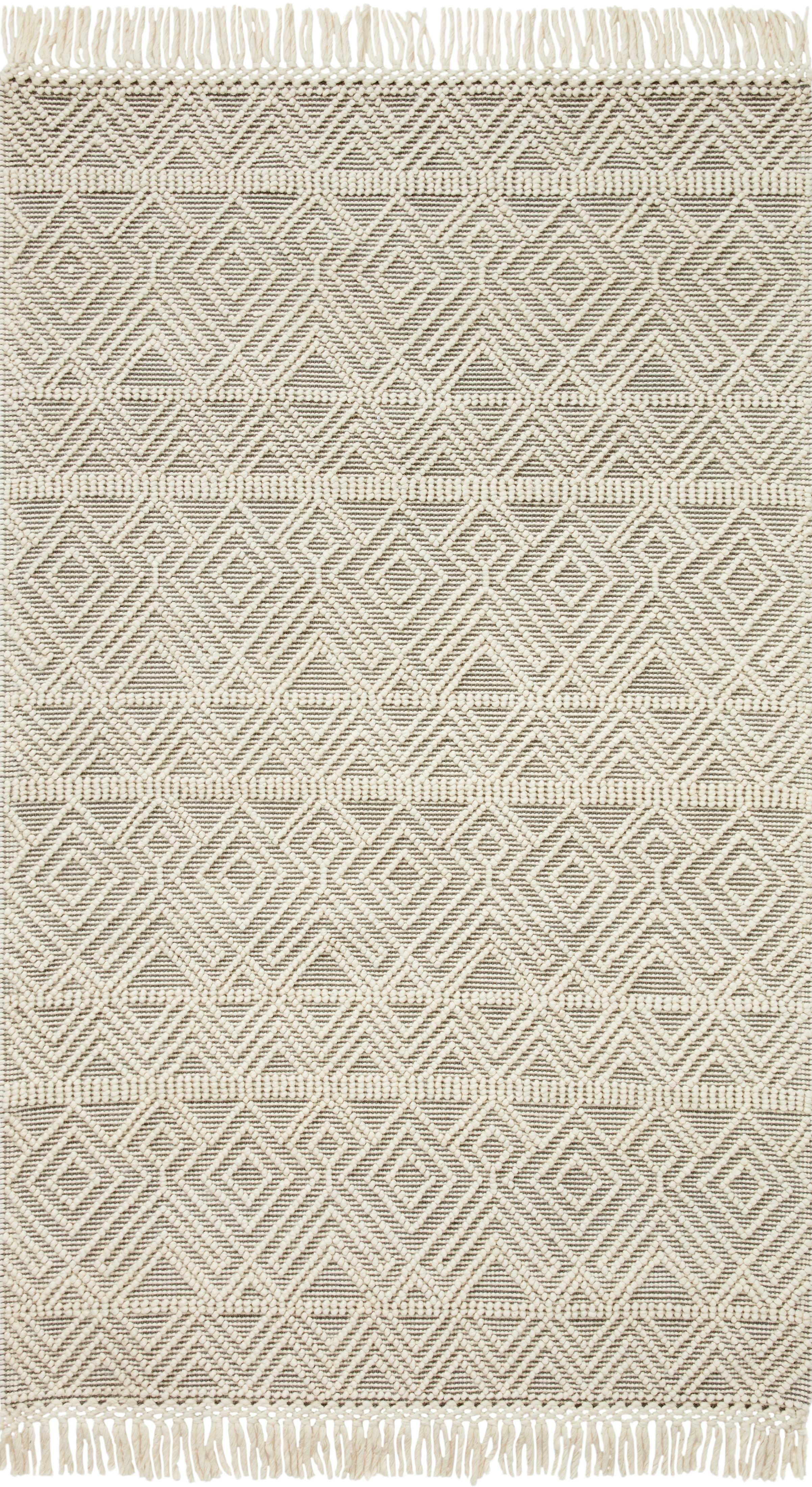 Loloi Noelle Ivory / Grey Geometric Area Rug 18" x 18" Sample