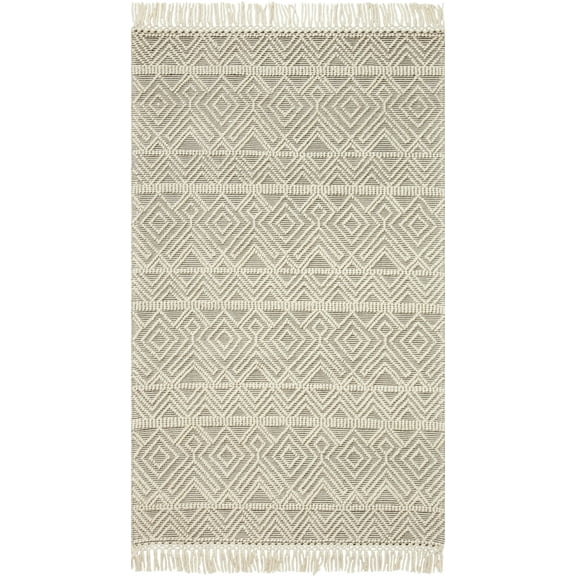 Loloi II Noelle Ivory / Grey Geometric Area Rug 18" x 18" Sample