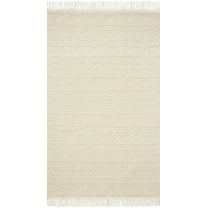 Loloi II Noelle Ivory / Ivory Geometric Area Rug 18" x 18" Sample