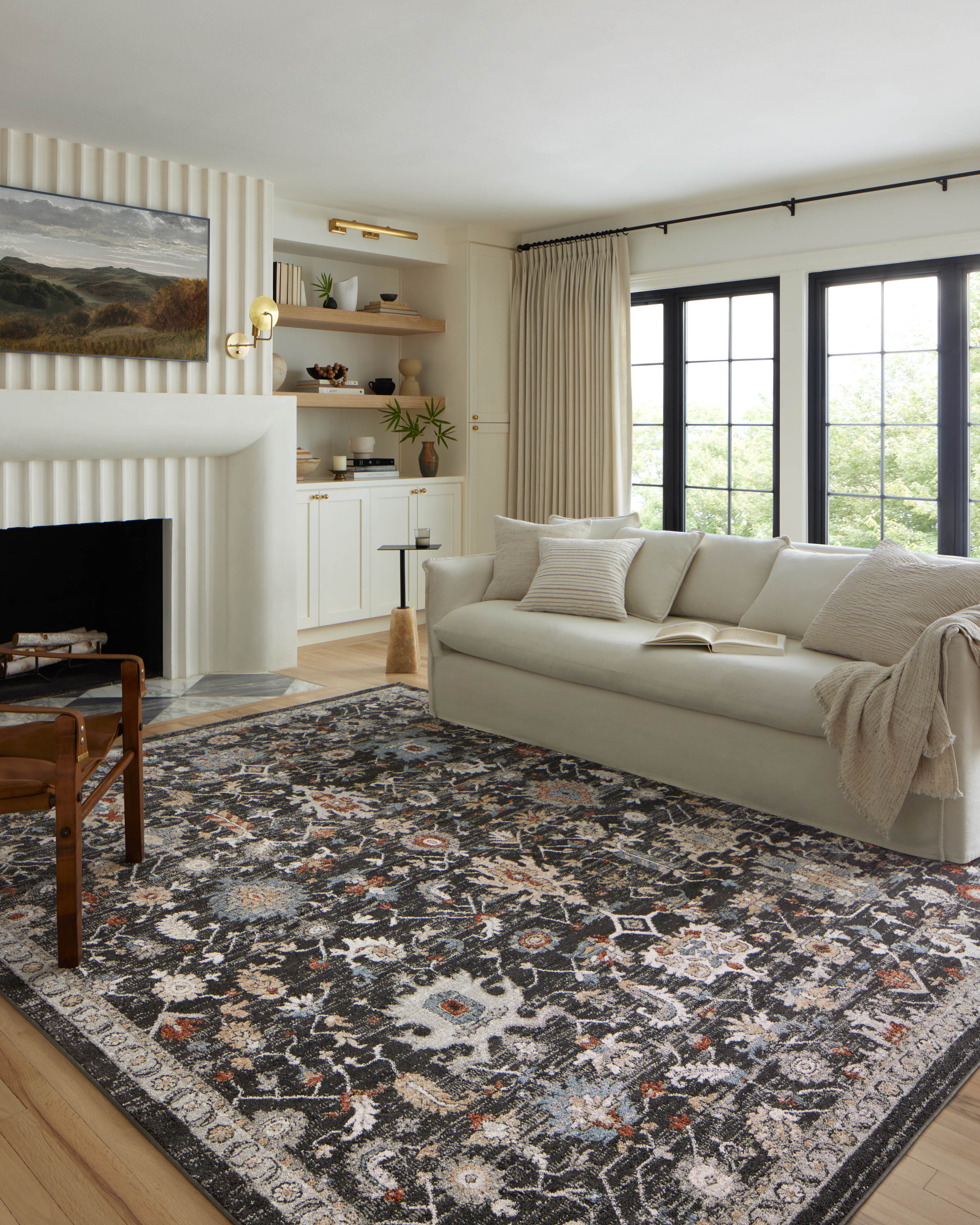 Loloi Odette Charcoal / Multi 18" x 18" Sample Rug