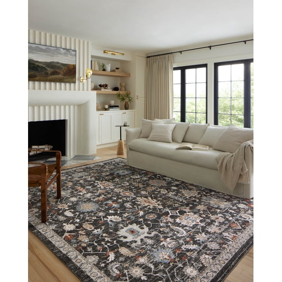 Loloi Odette Charcoal / Multi 2'-7" x 16'-0" Runner Rug