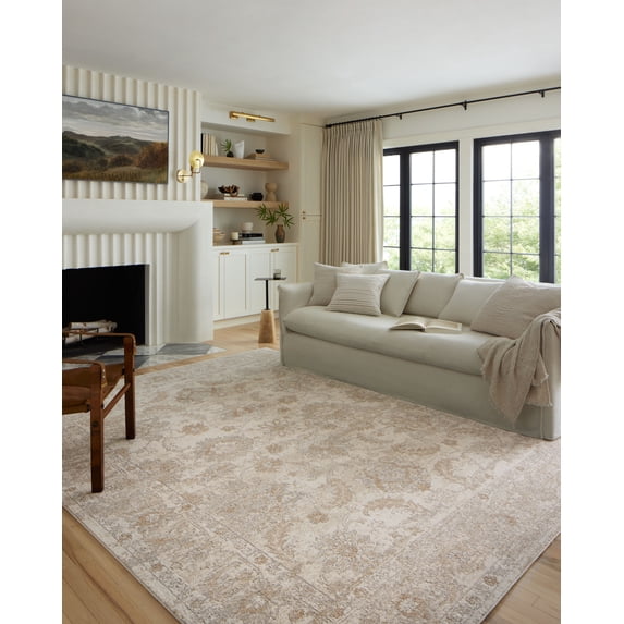 Loloi Odette Ivory / Beige 18" x 18" Sample Rug