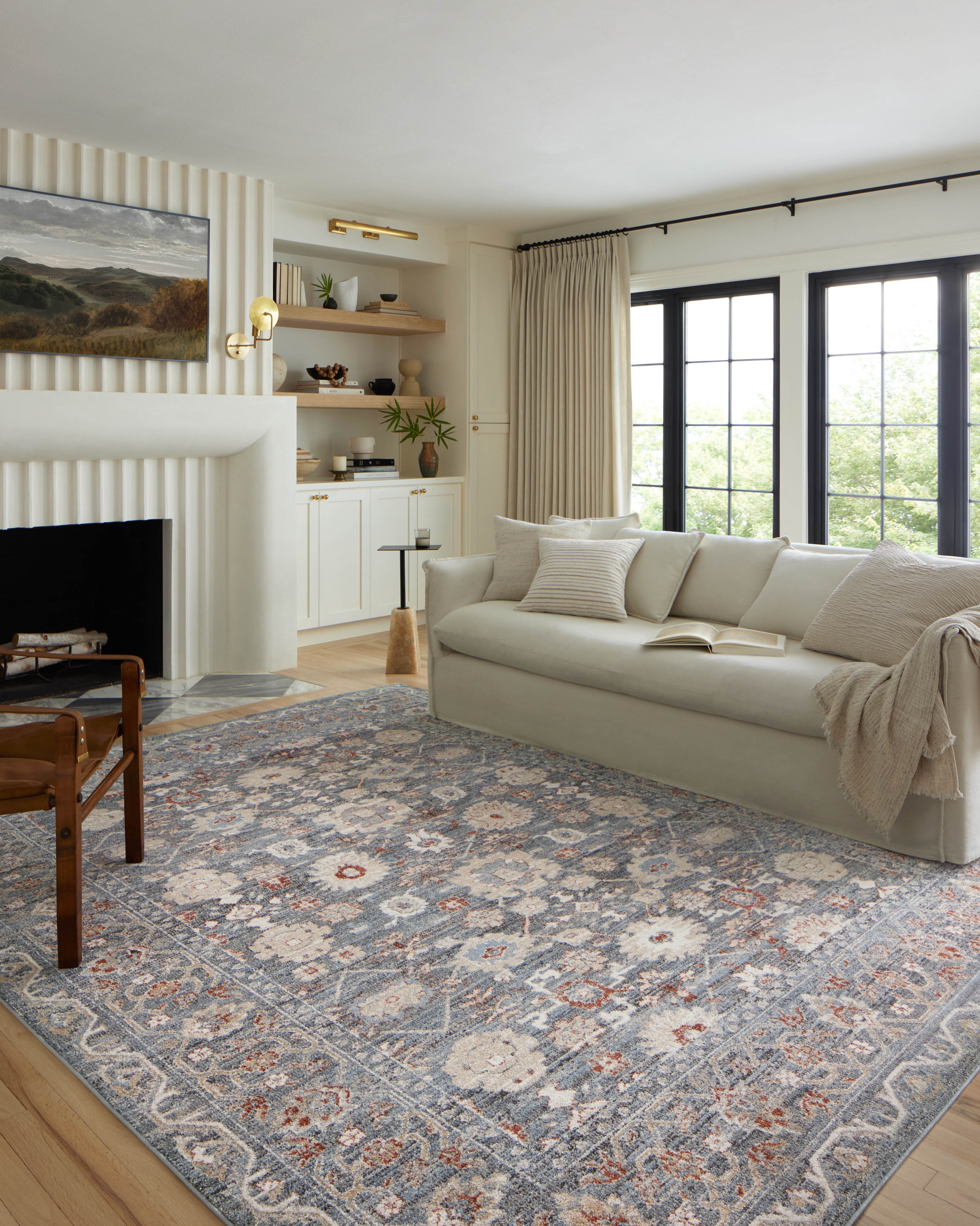 Loloi Odette Sky / Rust 18" x 18" Sample Rug