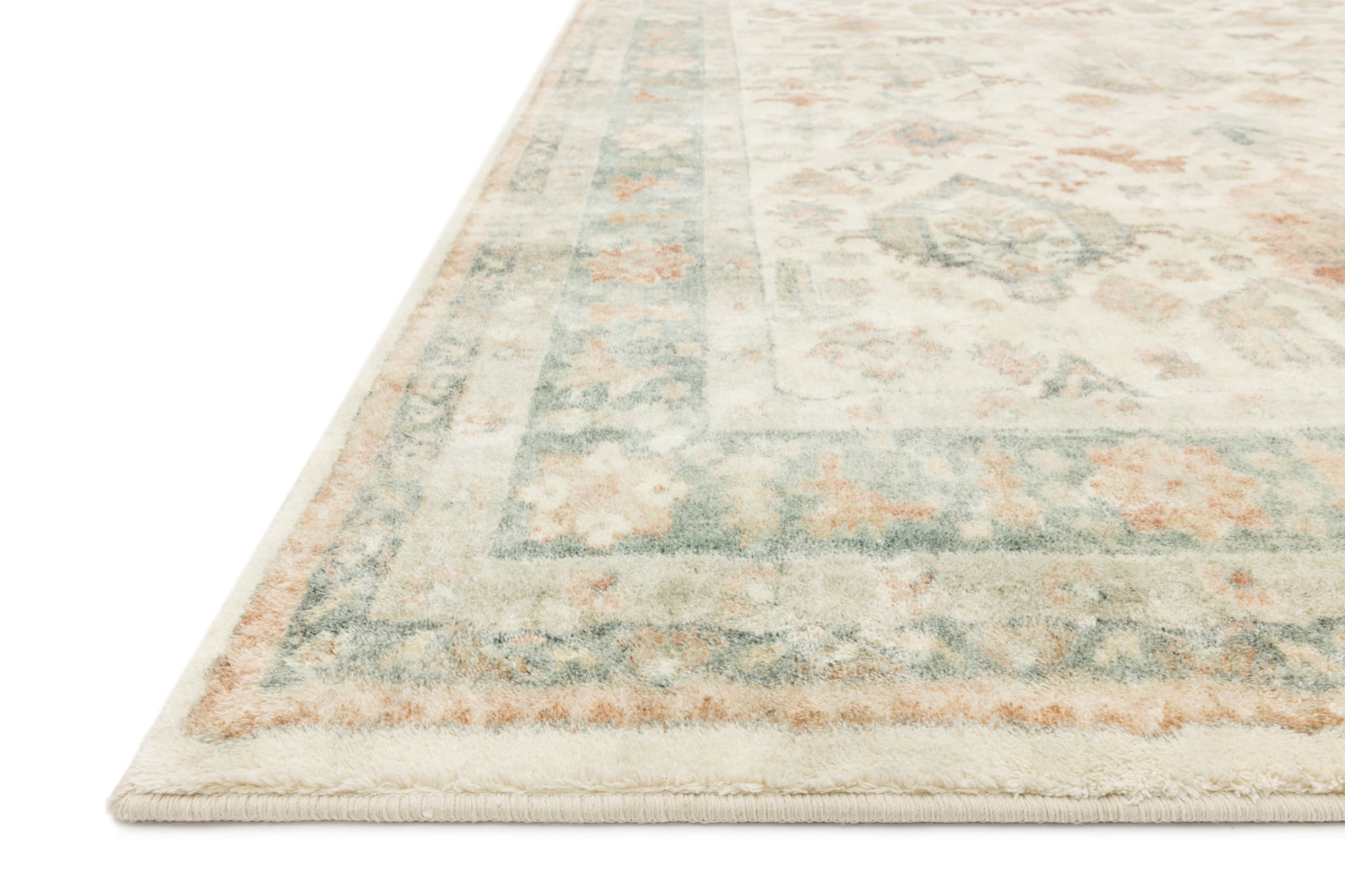 Ivory and Beige Oriental Synthetic Area Rug, 7'-6" x 9'-6"