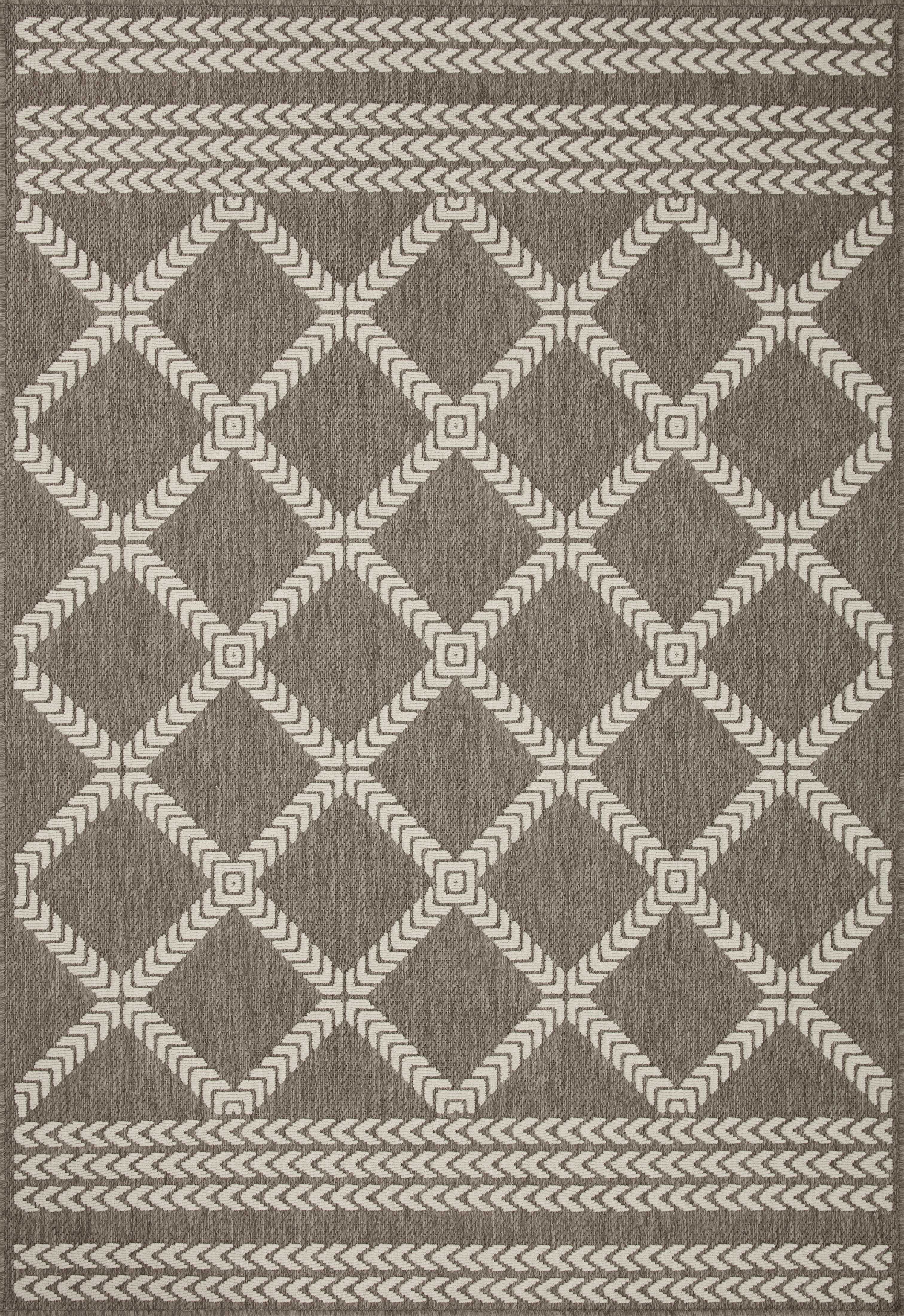 Indoor Outdoor Loloi Rainier Natural / Ivory 9'-2" x 12'-2" Area Rug
