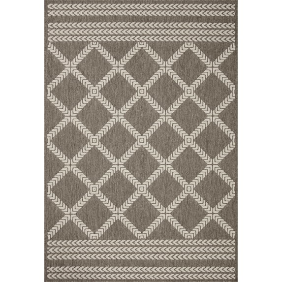Indoor Outdoor Loloi Rainier Natural / Ivory 9'-2" x 12'-2" Area Rug