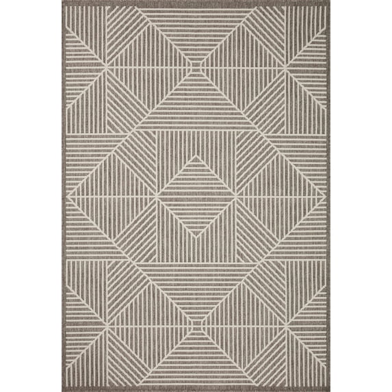 Indoor Outdoor Loloi Rainier Natural / Ivory 3'-11" x 5'-11" Accent Rug