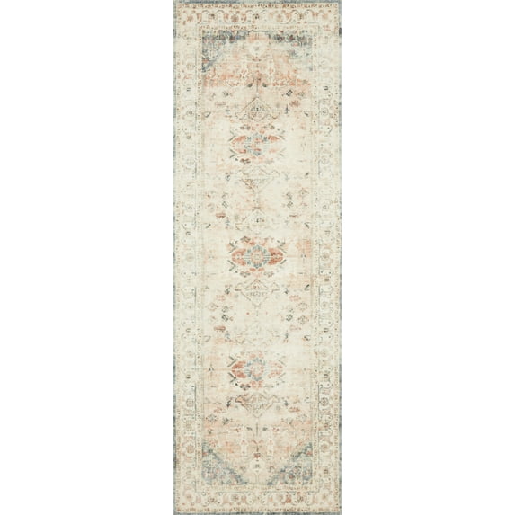 Loloi Rosette Clay / Ivory 2'-6" x 9'-9" Runner Rug