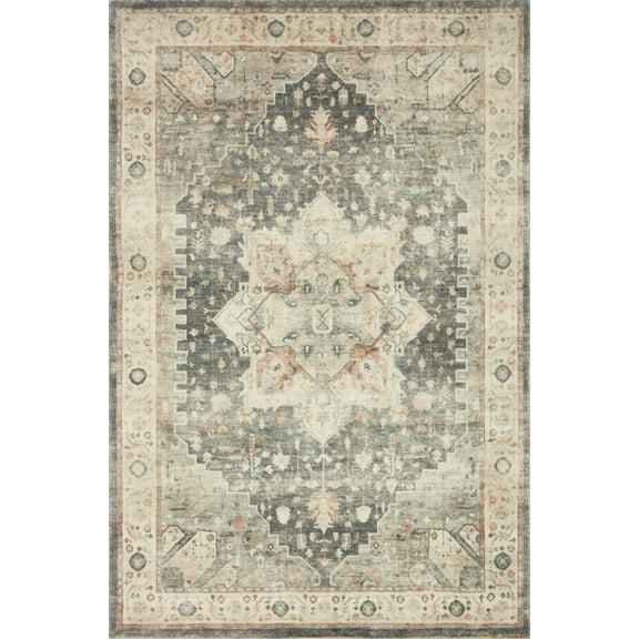 Loloi Rosette Slate / Ivory 5'-0" x 7'-6" Area Rug