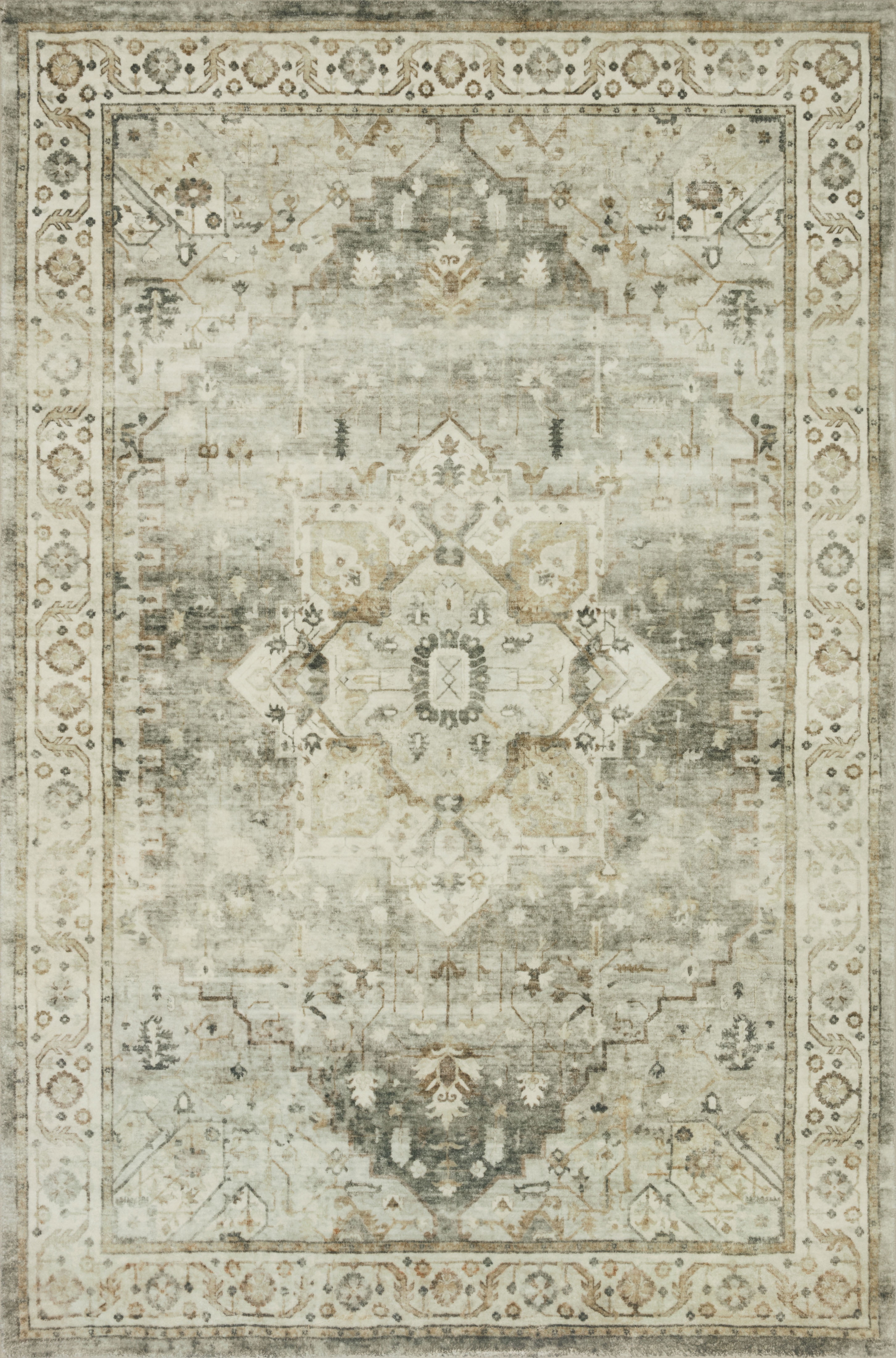 Loloi Rosette Sage / Beige 2'-6" x 7'-6" Runner Rug