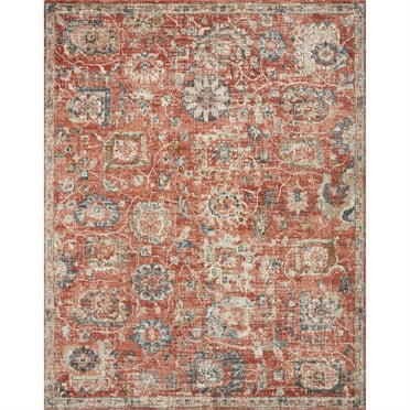 Loloi II Saban Collection SAB-08 Rust / Multi, Oriental Area Rug 18" x 18" Sample Swatch
