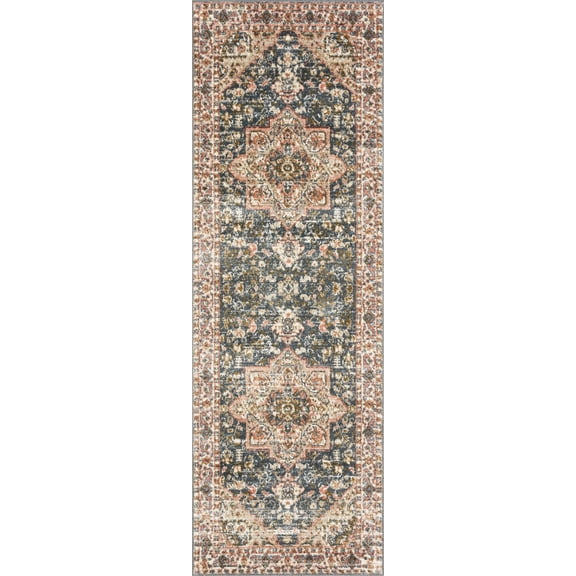 Loloi Saban SAB-01 Oriental Blue / Multi Area Rug 2'-7" x 10'-0"