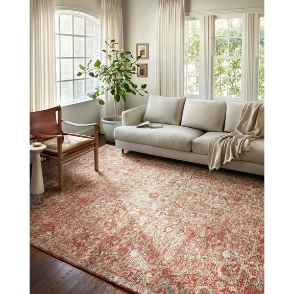 Loloi II Saban SAB-02 Oriental Rust / Beige Area Rug 2'-7" x 12'-0"