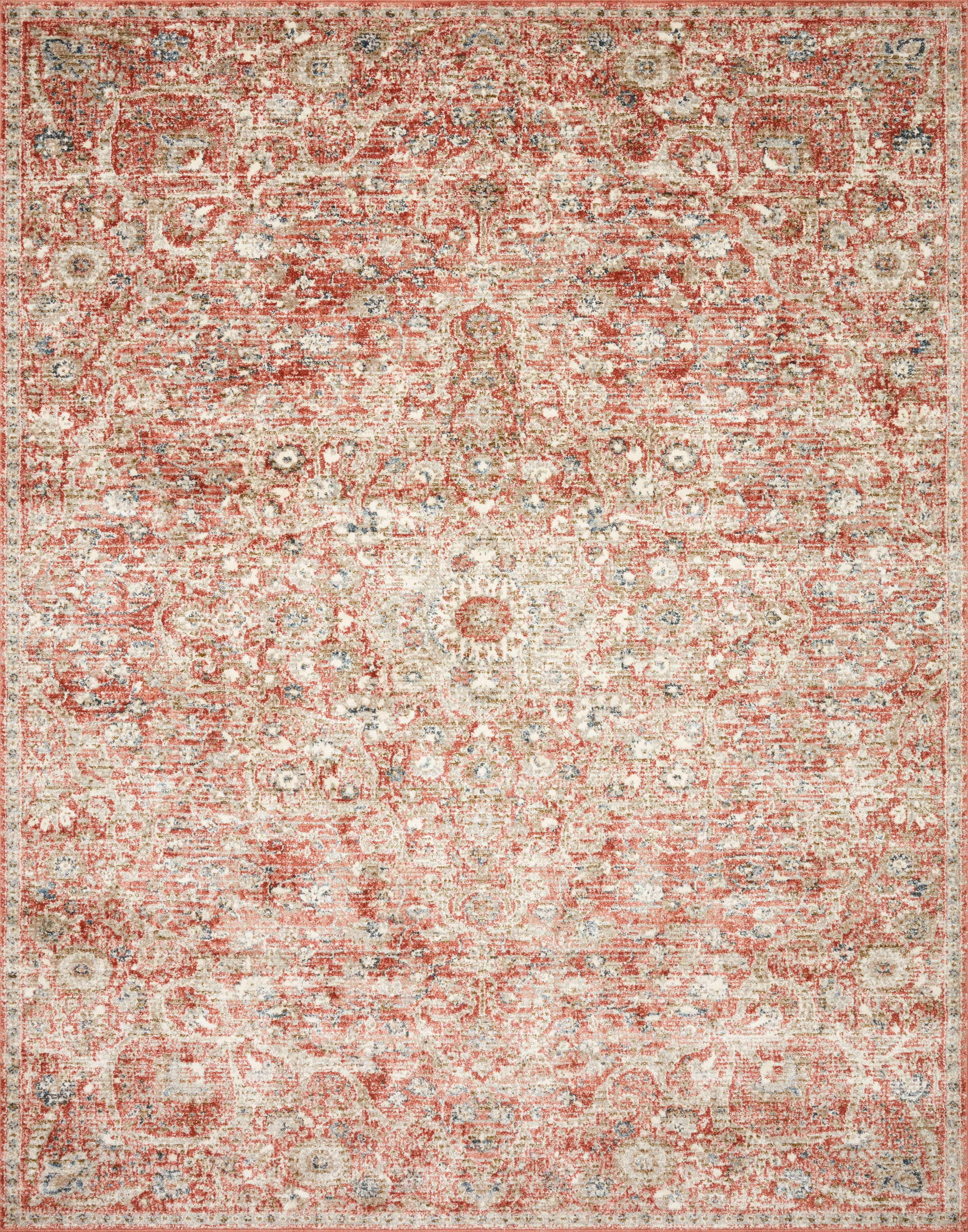 Loloi Saban SAB-02 Oriental Rust / Beige Area Rug 6'-7" x 9'-3"