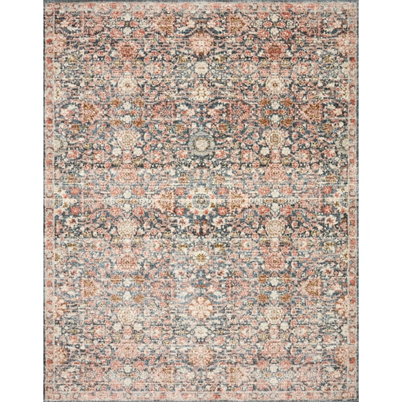 Loloi Saban SAB-03 Oriental Navy / Rust Area Rug 2'-7" x 12'-0"