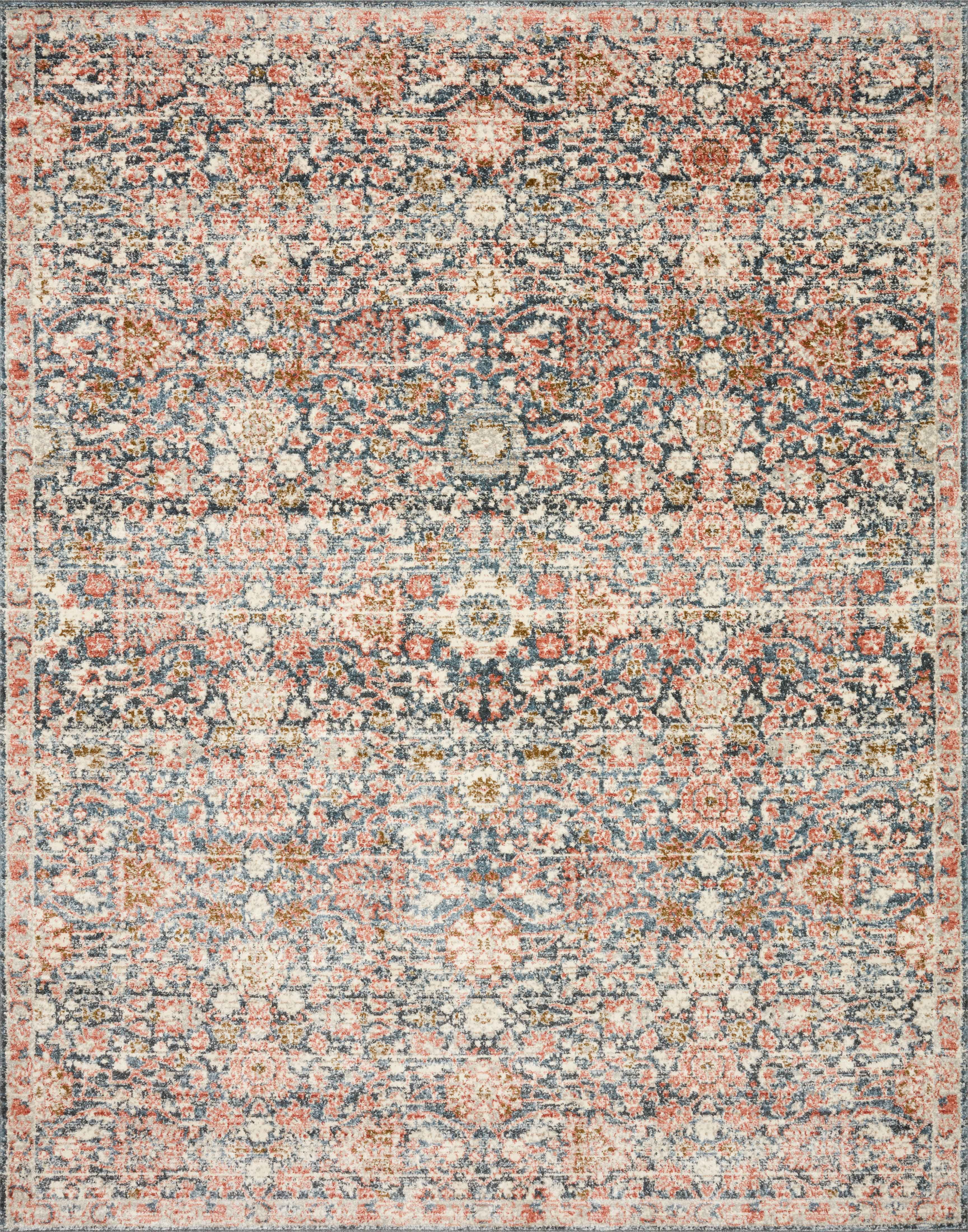 Loloi Saban SAB-03 Oriental Navy / Rust Area Rug 2'-7" x 4'
