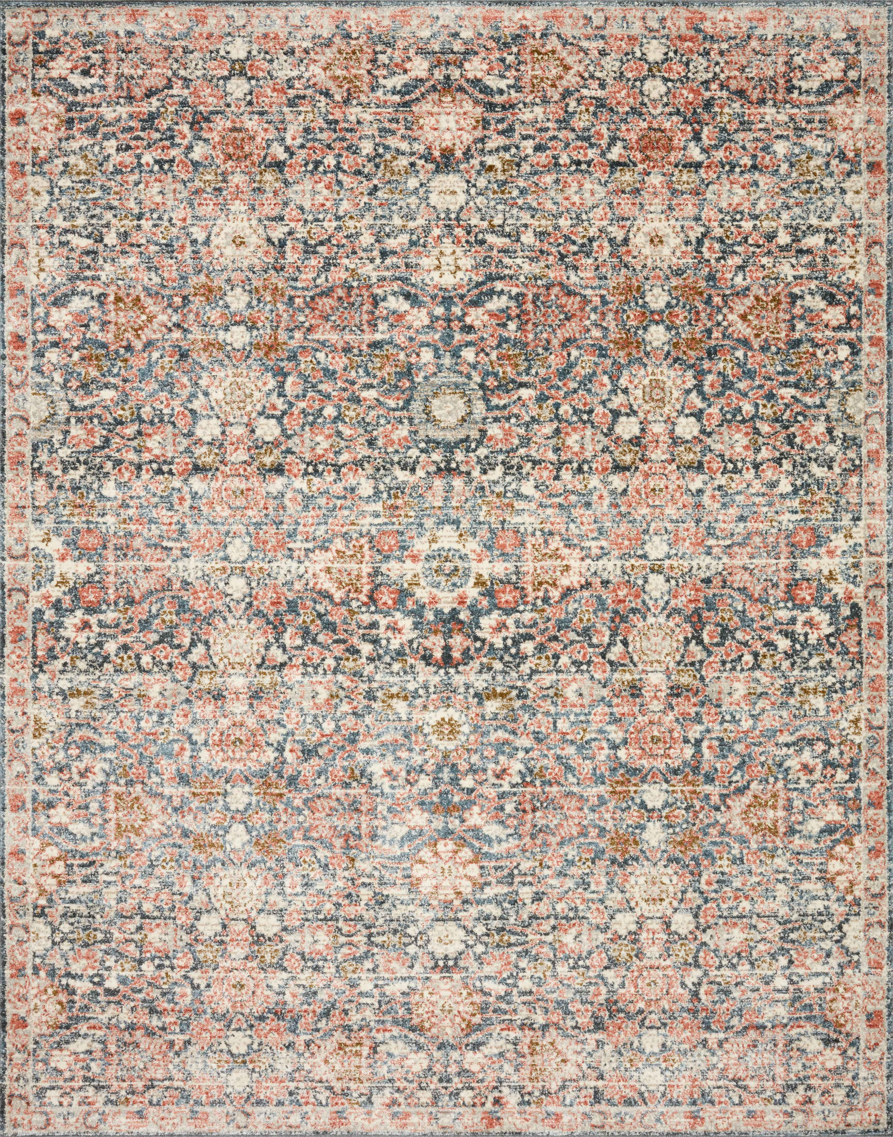 Loloi Saban SAB-03 Oriental Navy / Rust Area Rug 6'-7" x 9'-3"