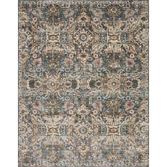 Loloi Saban SAB-04 Oriental Blue / Sand Area Rug 3'-9" x 3'-9" Round