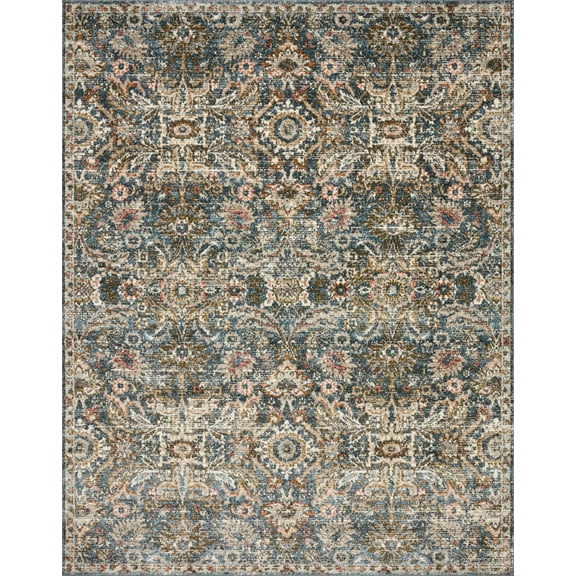 Loloi II Saban SAB-04 Oriental Blue / Sand Area Rug 18" x 18" Sample