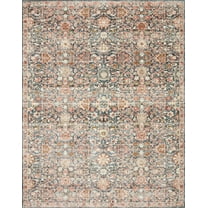 Loloi Saban SAB-03 Oriental Navy / Rust Area Rug 18" x 18" Sample