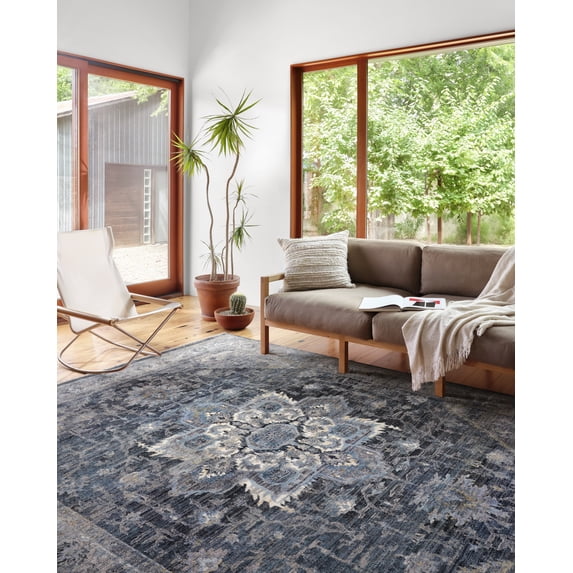 Loloi II Samra SAM-01 Denim / Grey Oriental Area Rug 5'-3" x 7'-9"