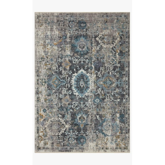 Loloi Samra SAM-02 Grey / Multi Oriental Area Rug 2'-7" x 8'-0"
