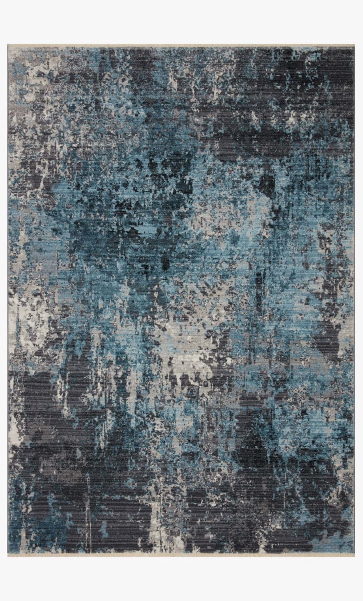 Loloi II Samra SAM-06 Charcoal / Sky Abstract Area Rug 18" x 18" Sample Swatch