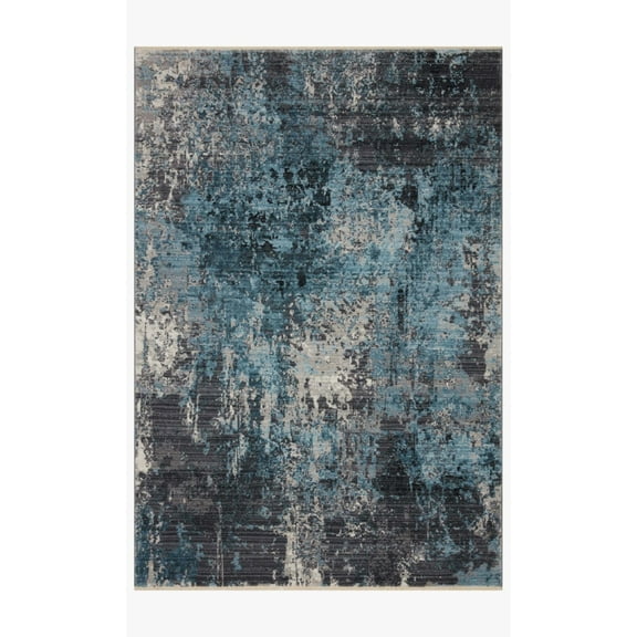 Loloi II Samra SAM-06 Charcoal / Sky Abstract Area Rug 18" x 18" Sample Swatch