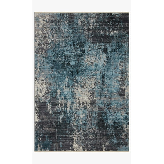 Loloi II Samra SAM-06 Charcoal / Sky Abstract Area Rug 7'-10" x 10'