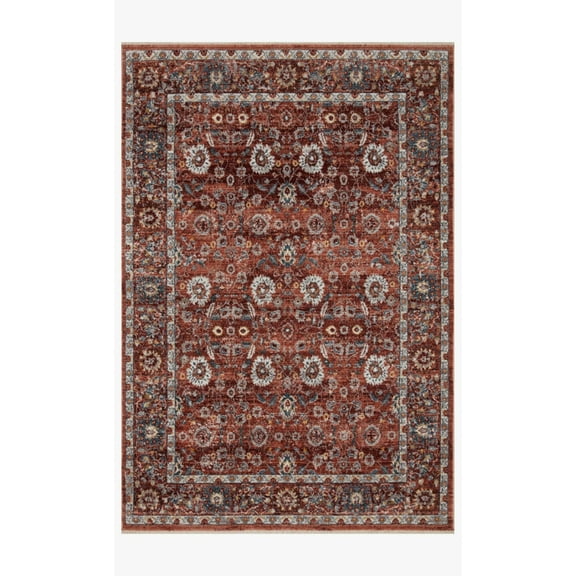 Loloi II Samra SAM-07 Brick / Multi Oriental Area Rug 5'-3" x 7'-9"