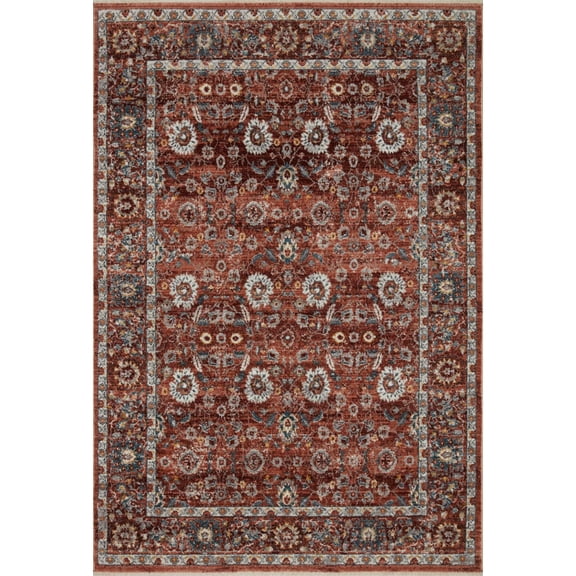 Loloi II Samra SAM-07 Brick / Multi Oriental Area Rug 9'-6" x 13'-1"