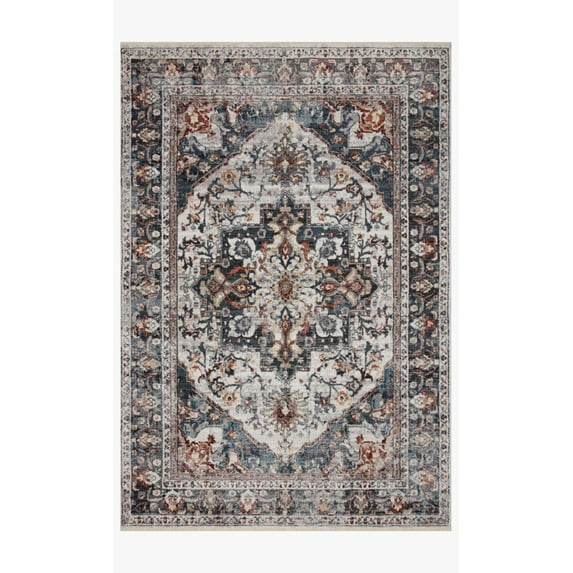 Loloi II Samra SAM-09 Ivory / Denim Oriental Area Rug 7'-10" x 10'