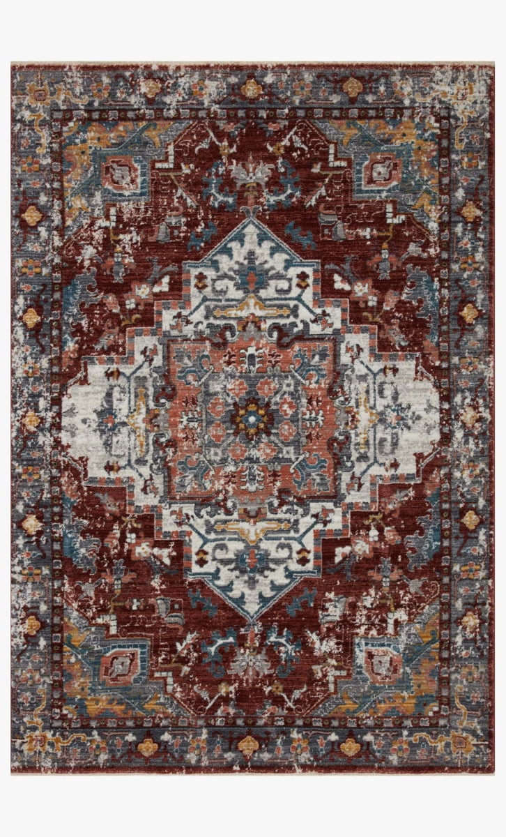 Loloi Rugs SAMRSAM-10BKGY233A 2 ft. 3 in. x 3 ft. 10 in. Samra Brick & Gray Transitional Power Loomed Rug