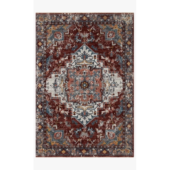 Loloi II Samra SAM-10 Brick / Grey Oriental Area Rug 7'-10" x 10'