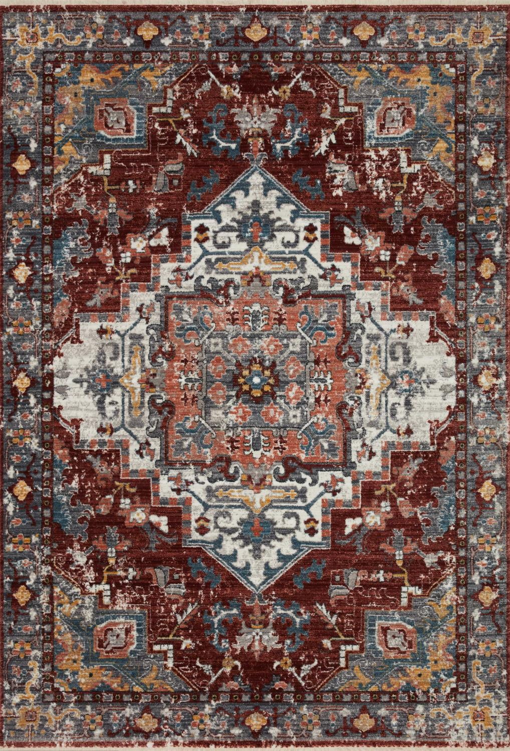 Loloi Samra SAM-10 Brick / Grey Oriental Area Rug 9'-6" x 13'-1"