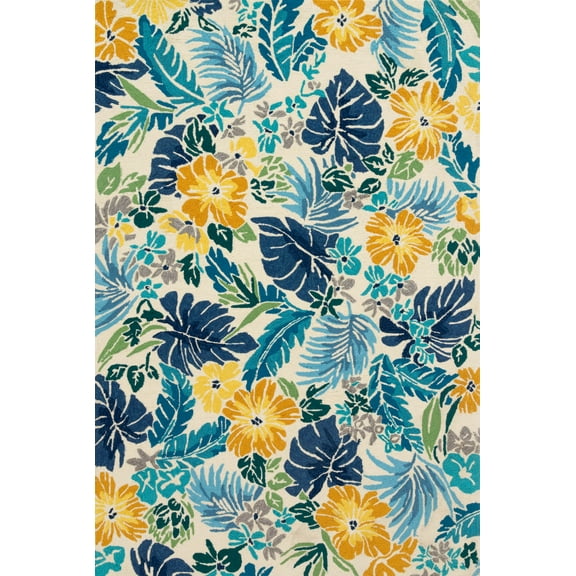 Loloi II Santa Monica Ivory/Blue 2'0"x5'0" Area Rug