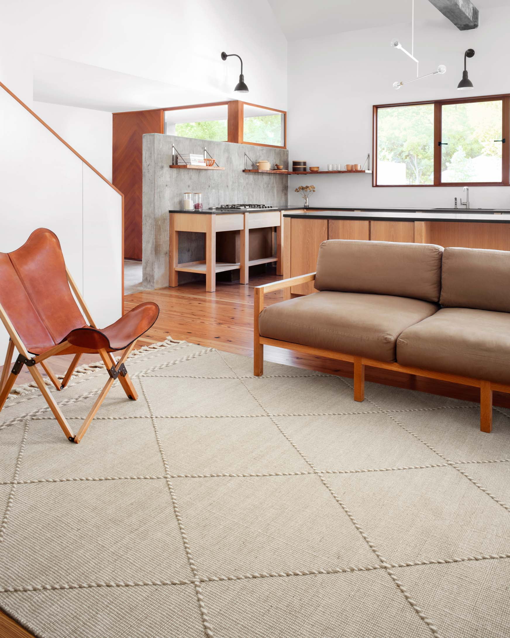 Handmade Geometric Braided Wool Cotton Area Rug 7'-6" x 9'-6"